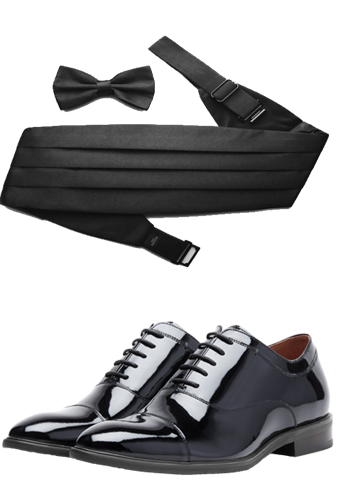 Cummerbund Tuxedo Belt & Oxford Shoes